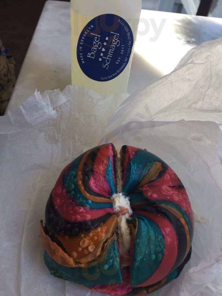 Colorful bagel from the bakery